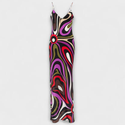Daphne - Maxikleid im Marmor-Print