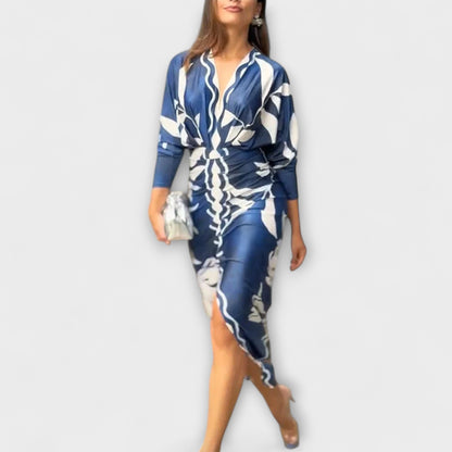 Cleo - Einzigartiges Dolman Midi Kleid mit brasilianischem Druck