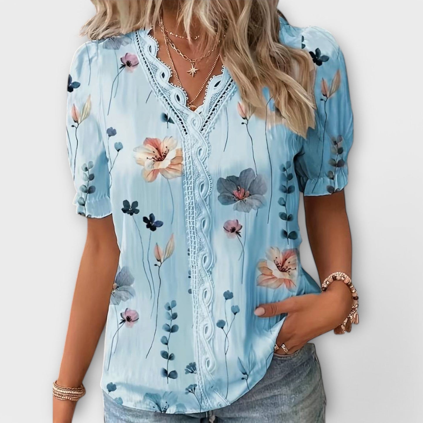 Emily - Modische Bluse mit V-Ausschnitt