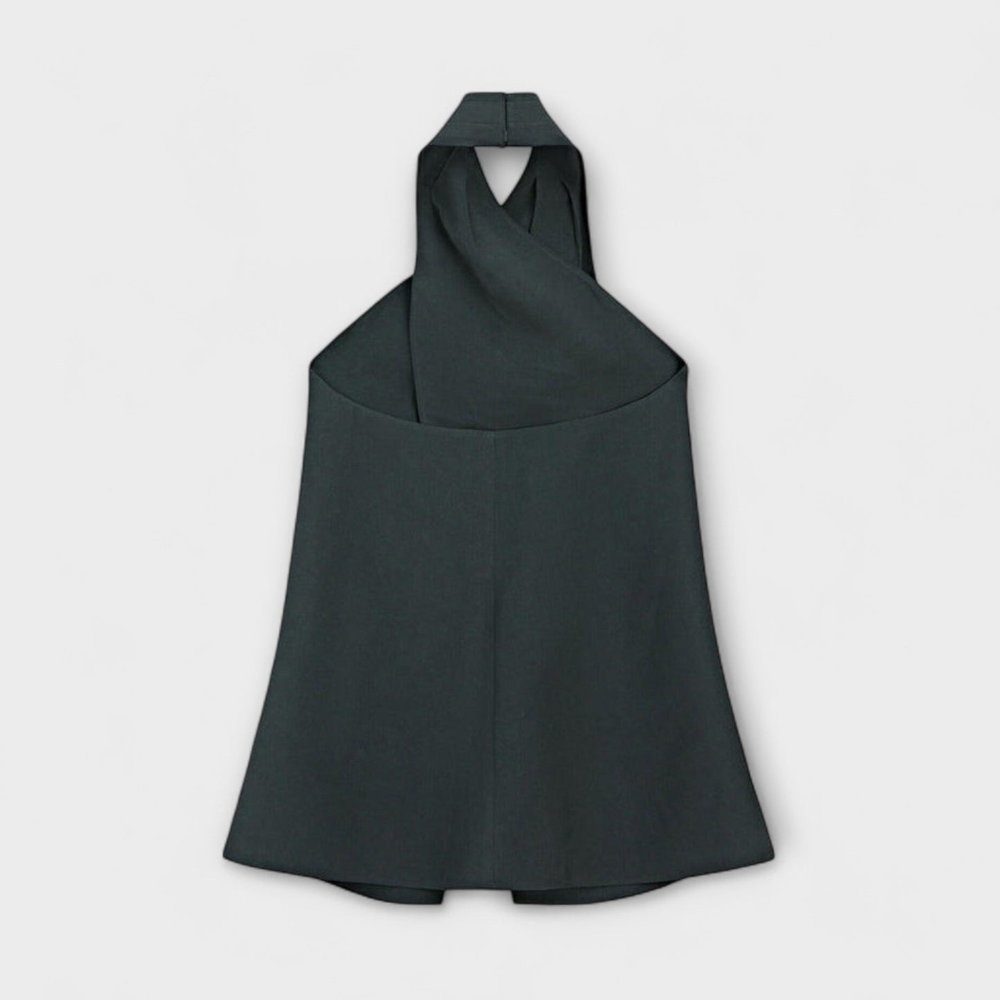 Leah - Blauer Halter Neck Top mit Rückenschlitz