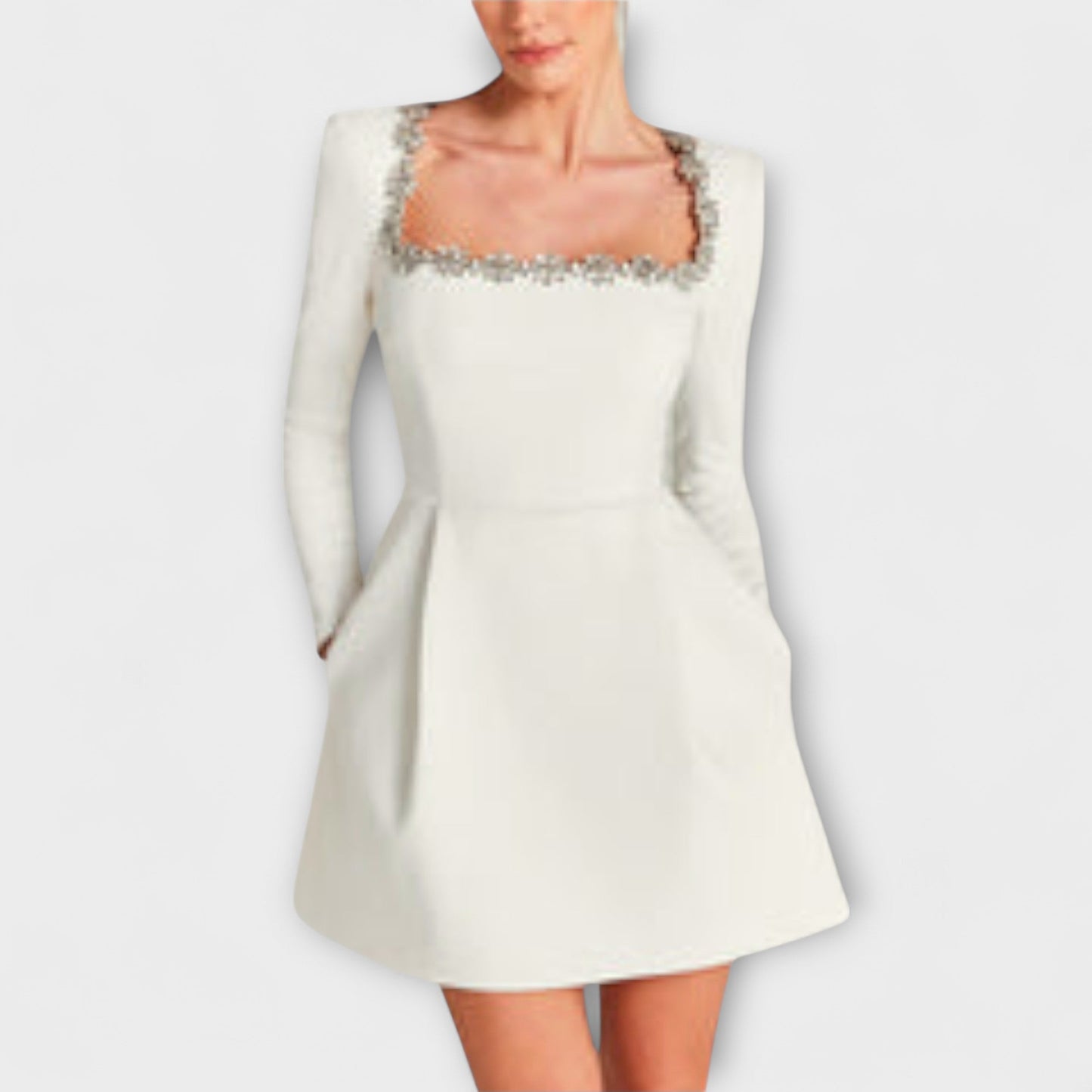 Wren - Mini-Kleid aus Samt mit Juwelenverzierung