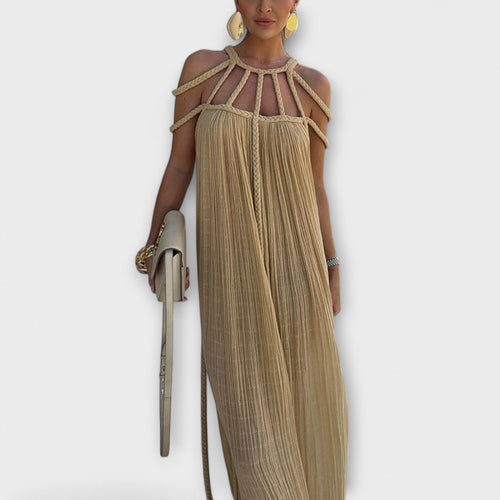 Briar - Ein stilvolles Maxikleid aus Mischgewebe mit drapierten Zöpfen