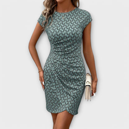 Emma - Kurzärmliges Tulpenkleid mit Allover-Print