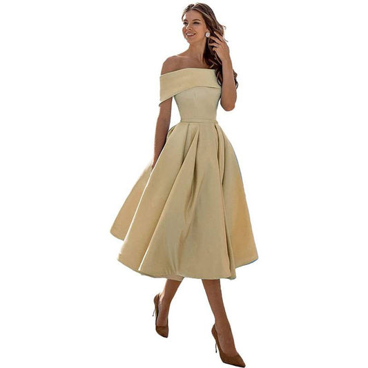 Romy - Schickes Off-Shoulder Drapiertes Maxikleid