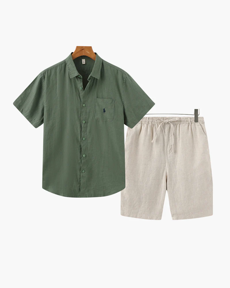 R. Ꮮаᴜгеn Leinen Kombi (Shorts)