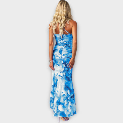 Pia - Maxikleid mit asymmetrischer Raffung