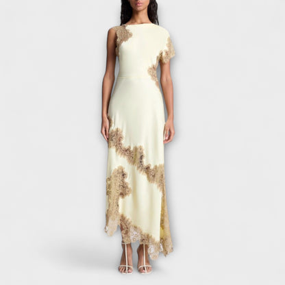 Margaret - Maxikleid mit Satin- und Spitzenakzenten