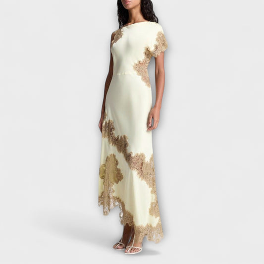 Margaret - Maxikleid mit Satin- und Spitzenakzenten