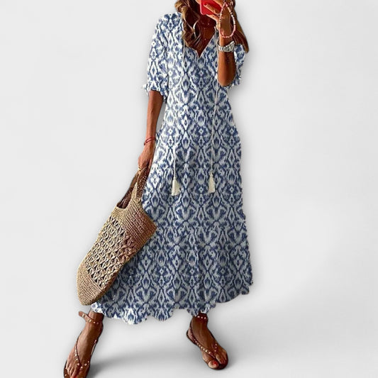 Anna – Damen Bohemian Sommerkleid mit fließender Silhouette