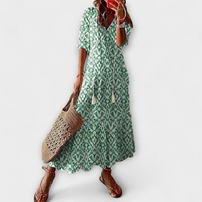 Anna – Damen Bohemian Sommerkleid mit fließender Silhouette