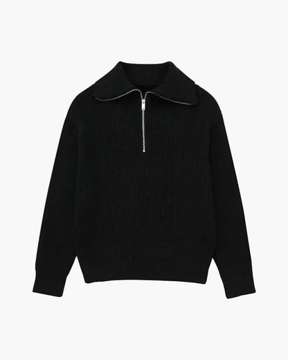 Gestreifter Reißverschluss-Pullover