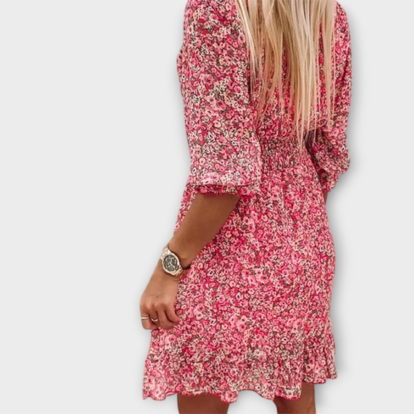 Blumenkleid mit Puffärmeln für Damen