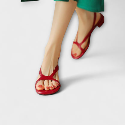 Evelyn - Elegante Flache Sandalen Minna mit Raffiniertem Finish
