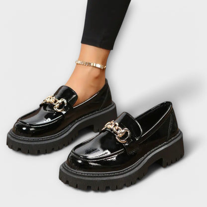 Trendige Damen Plattform Slipper mit Schnalle