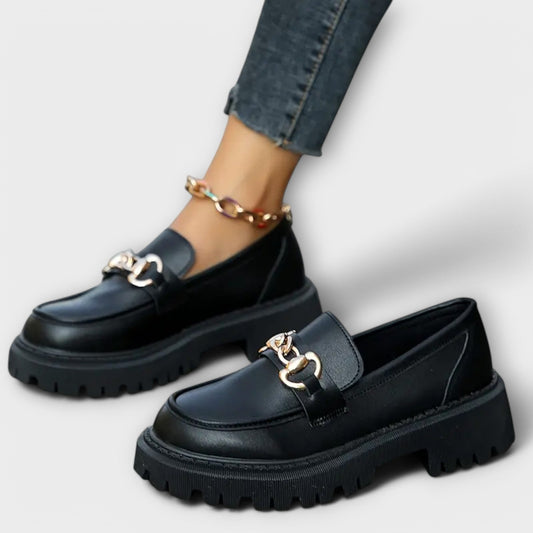 Trendige Damen Plattform Slipper mit Schnalle