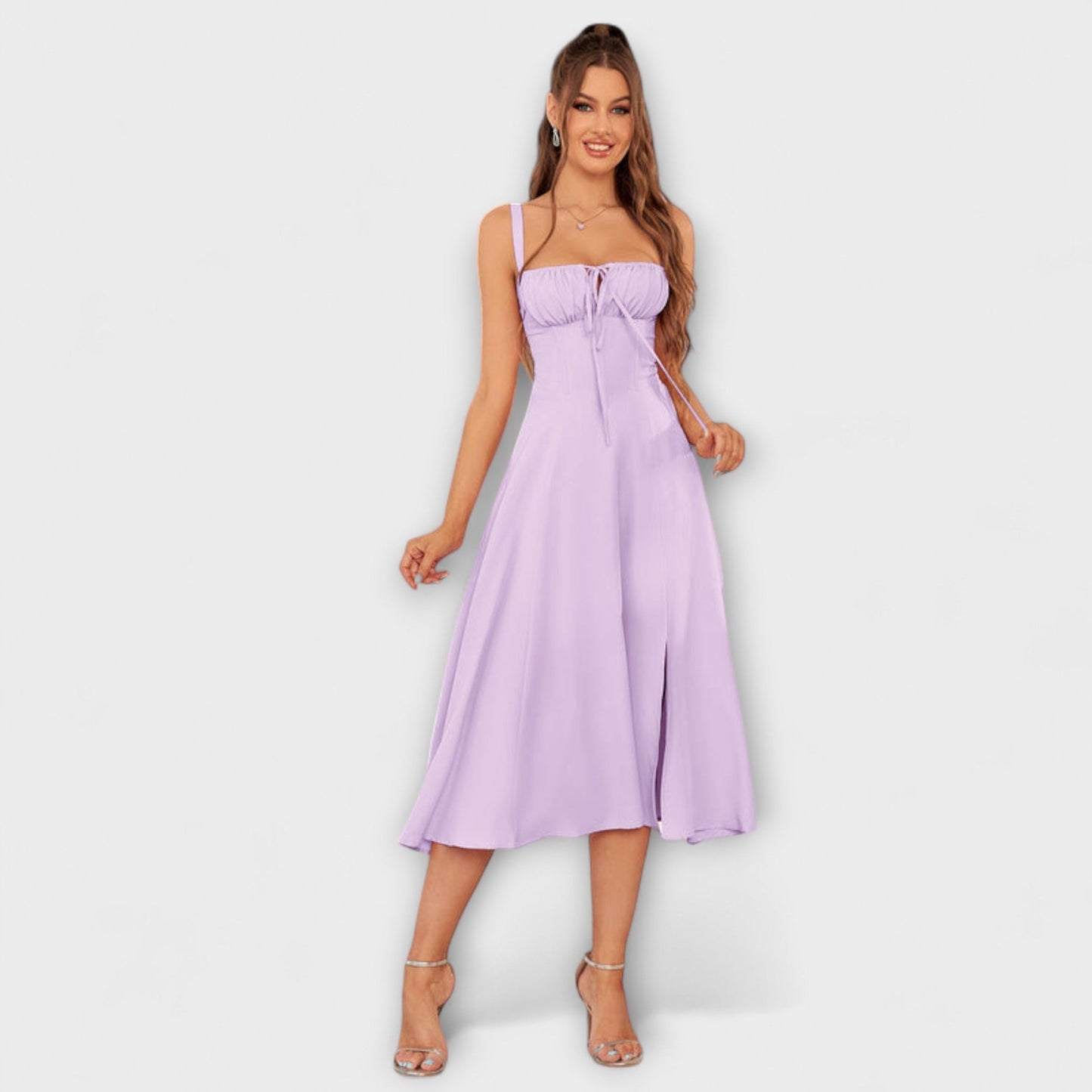 Hoffnung - Rüschentop Kleid mit Schlitzdetail