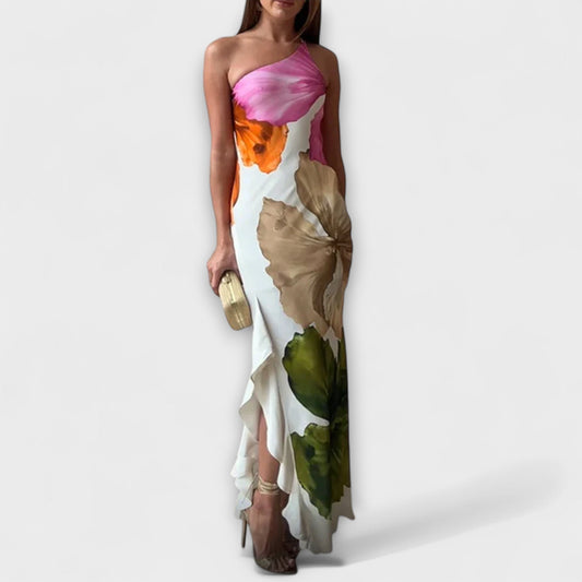 Der Saphir - Elegantes Patchwork-Maxikleid