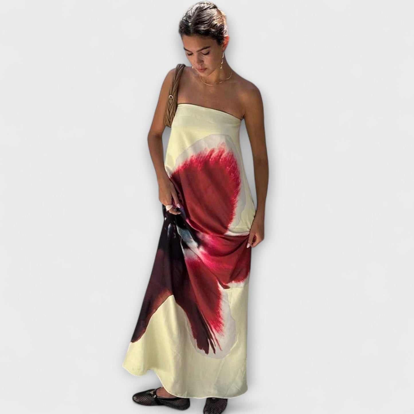 Chic Off-Shoulder Ärmelloses Maxikleid