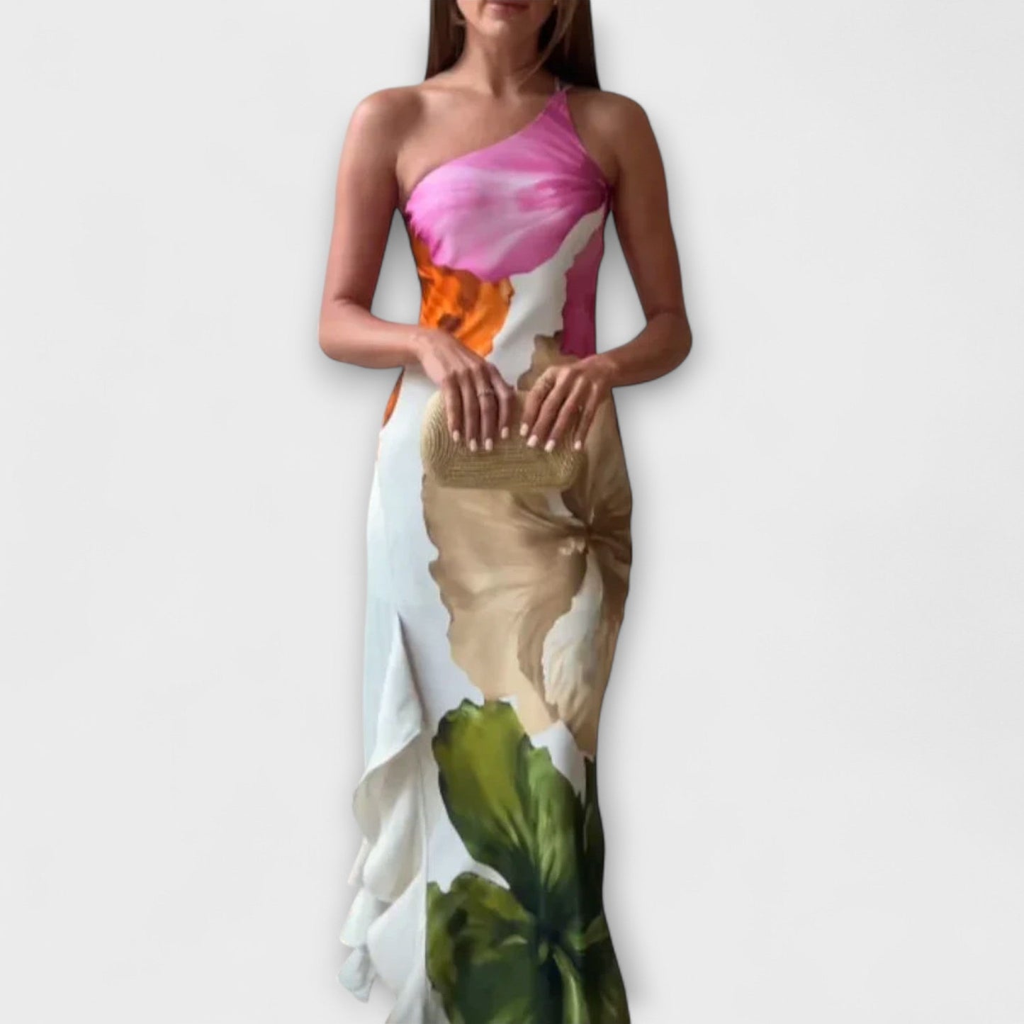 Der Saphir - Elegantes Patchwork-Maxikleid