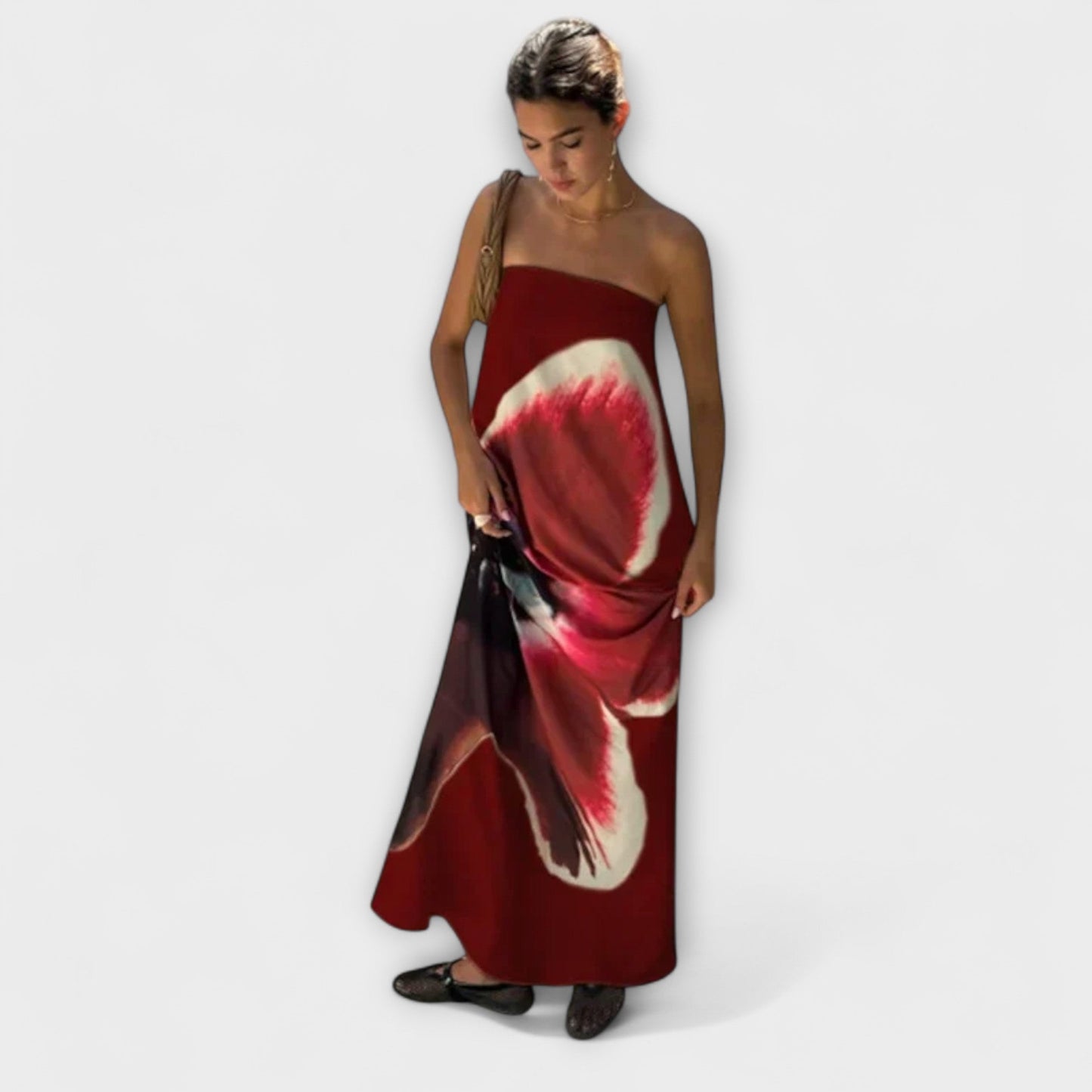 Chic Off-Shoulder Ärmelloses Maxikleid