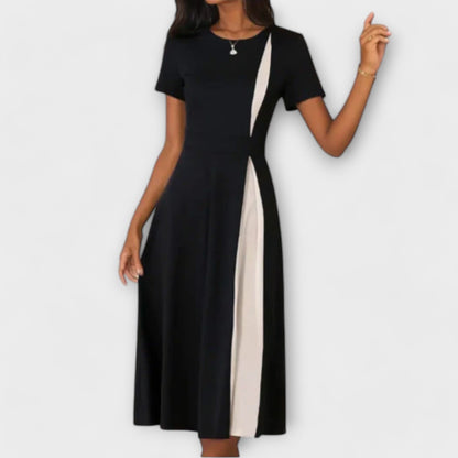 Hanne - Schwarz-weißes Midi-Kleid