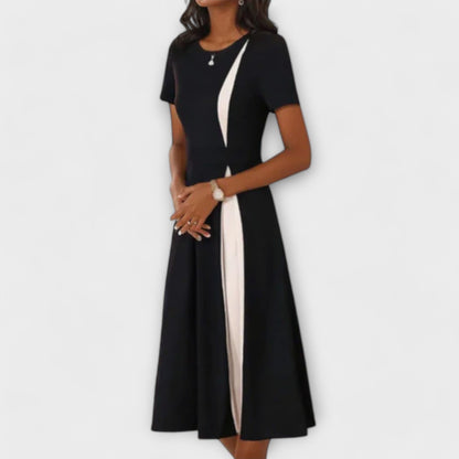 Hanne - Schwarz-weißes Midi-Kleid