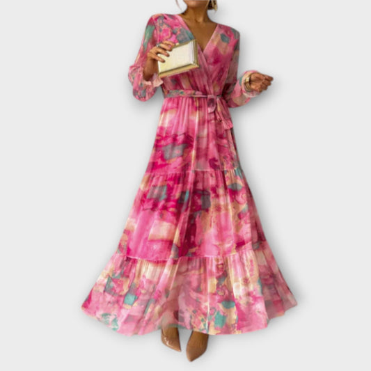Evelyn - Aquarell Traum Maxikleid