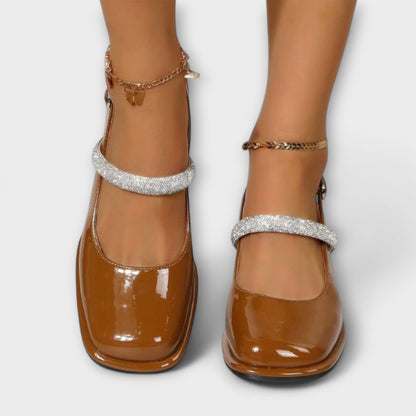 Celandra - Mary Janes mit Glitzer-Riemen und Blockabsatz