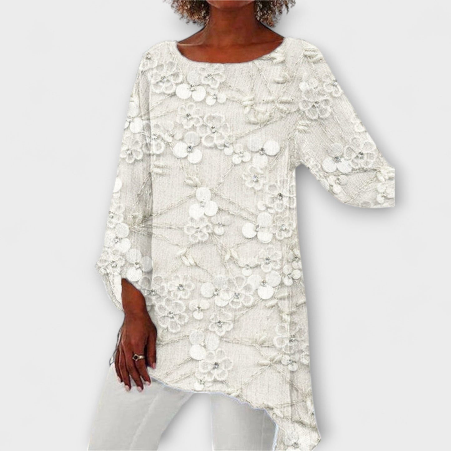 Harper - Bluse mit floralem Kristallmuster