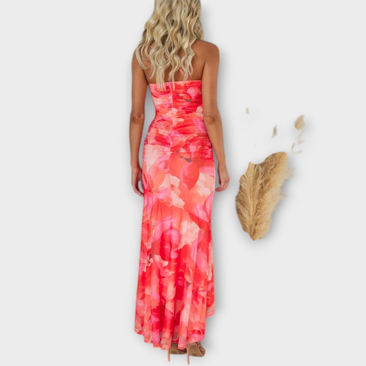 Pia - Maxikleid mit asymmetrischer Raffung