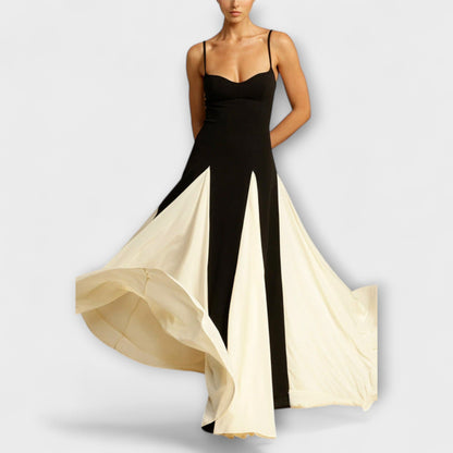 Ember - Klassisches Eleganz A-Linien Maxikleid mit Tüllpaneelen