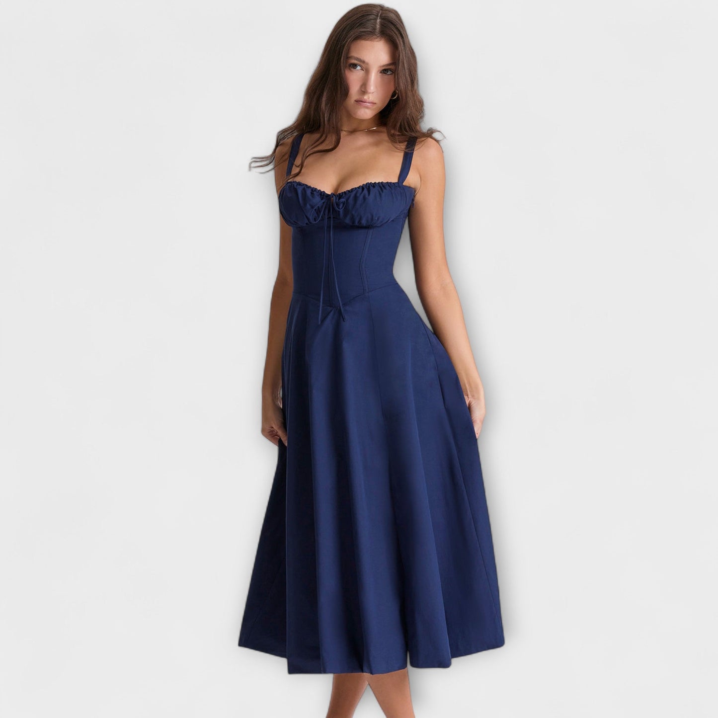 Zipporas - Maßgeschneidertes Bustierkleid mit modernem Frühlingsblumenmuster