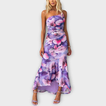 Pia - Maxikleid mit asymmetrischer Raffung