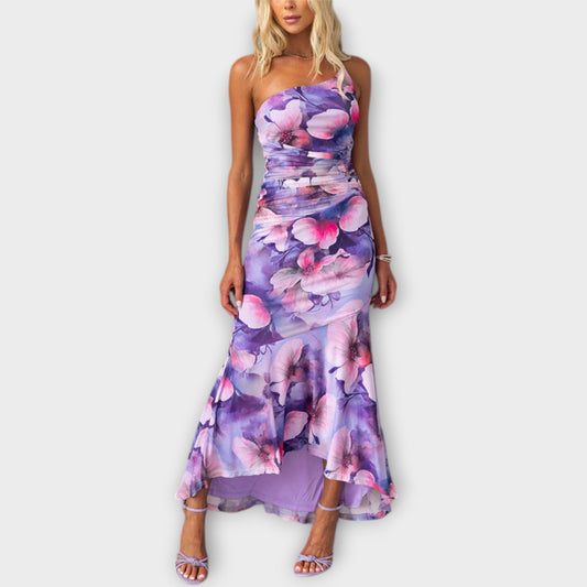 Pia - Maxikleid mit asymmetrischer Raffung