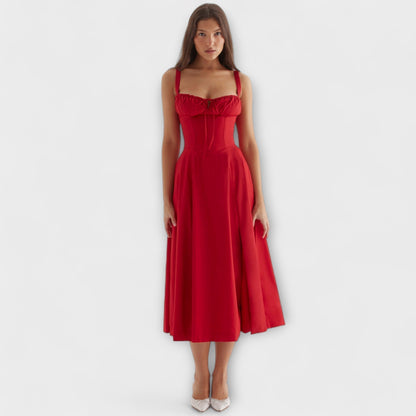 Zipporas - Maßgeschneidertes Bustierkleid mit modernem Frühlingsblumenmuster