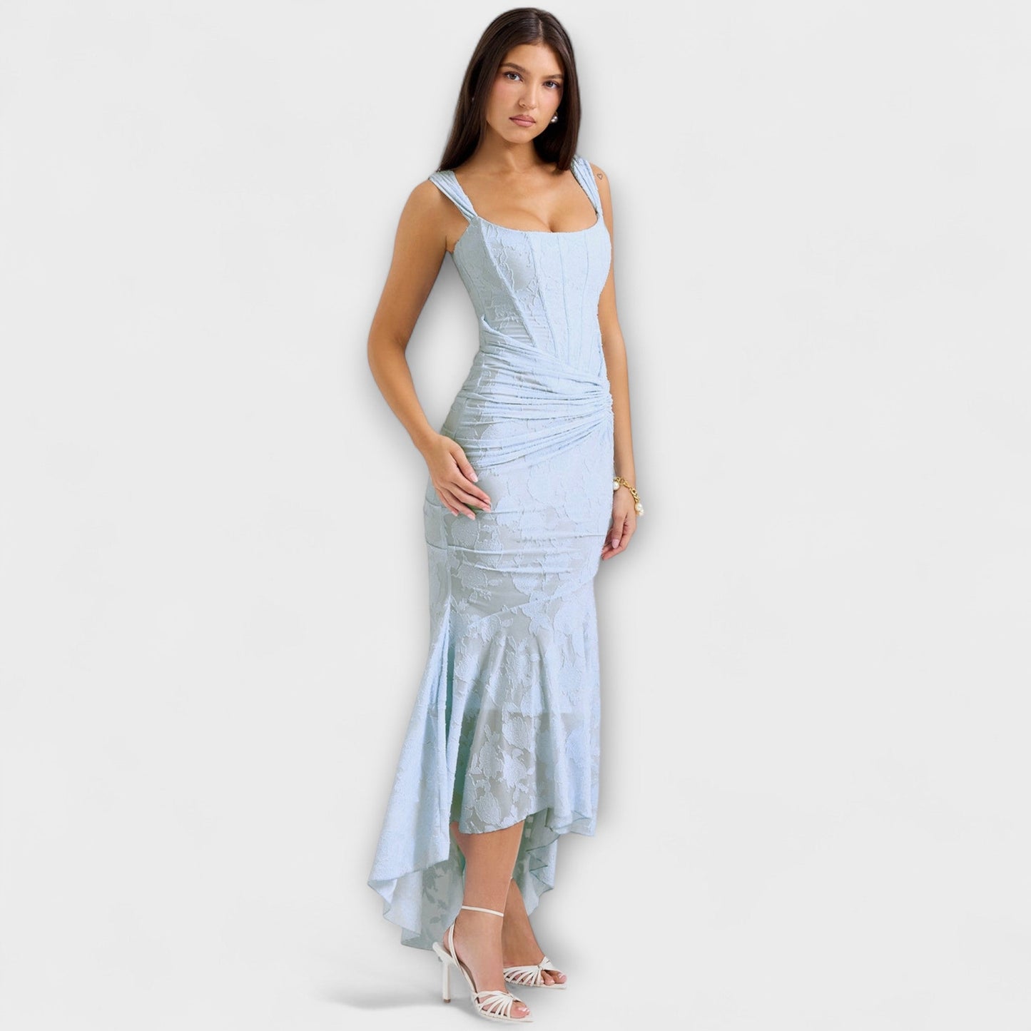 Renske - Langes Kleid mit elegantem und raffiniertem Korsett