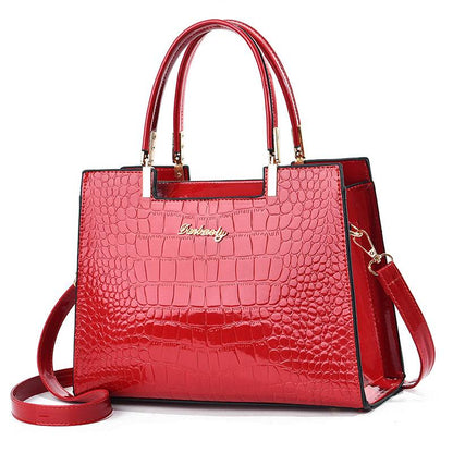 Aurellia. -  Glänzende Krokodilledermuster-Handtasche