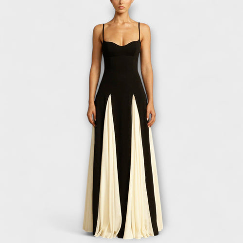 Ember - Klassisches Eleganz A-Linien Maxikleid mit Tüllpaneelen