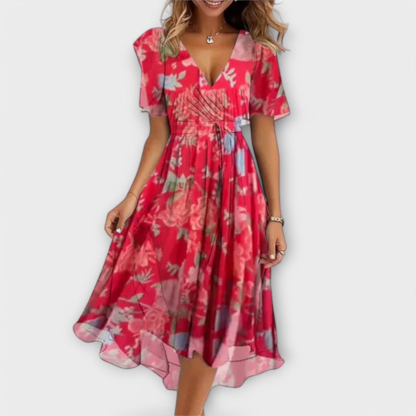 Annegret - Damenkleid mit V-Ausschnitt