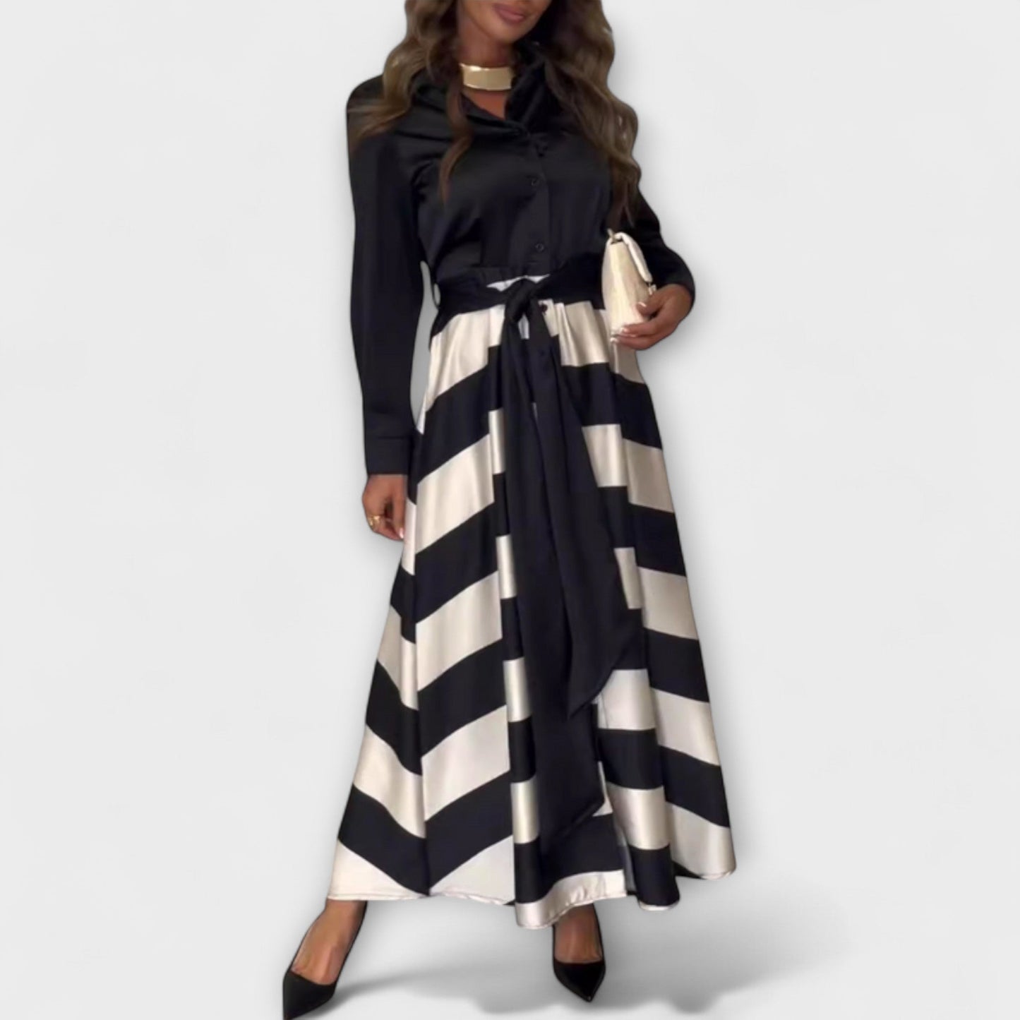 Hedda - Langarmhemd Kleid mit Gürtel