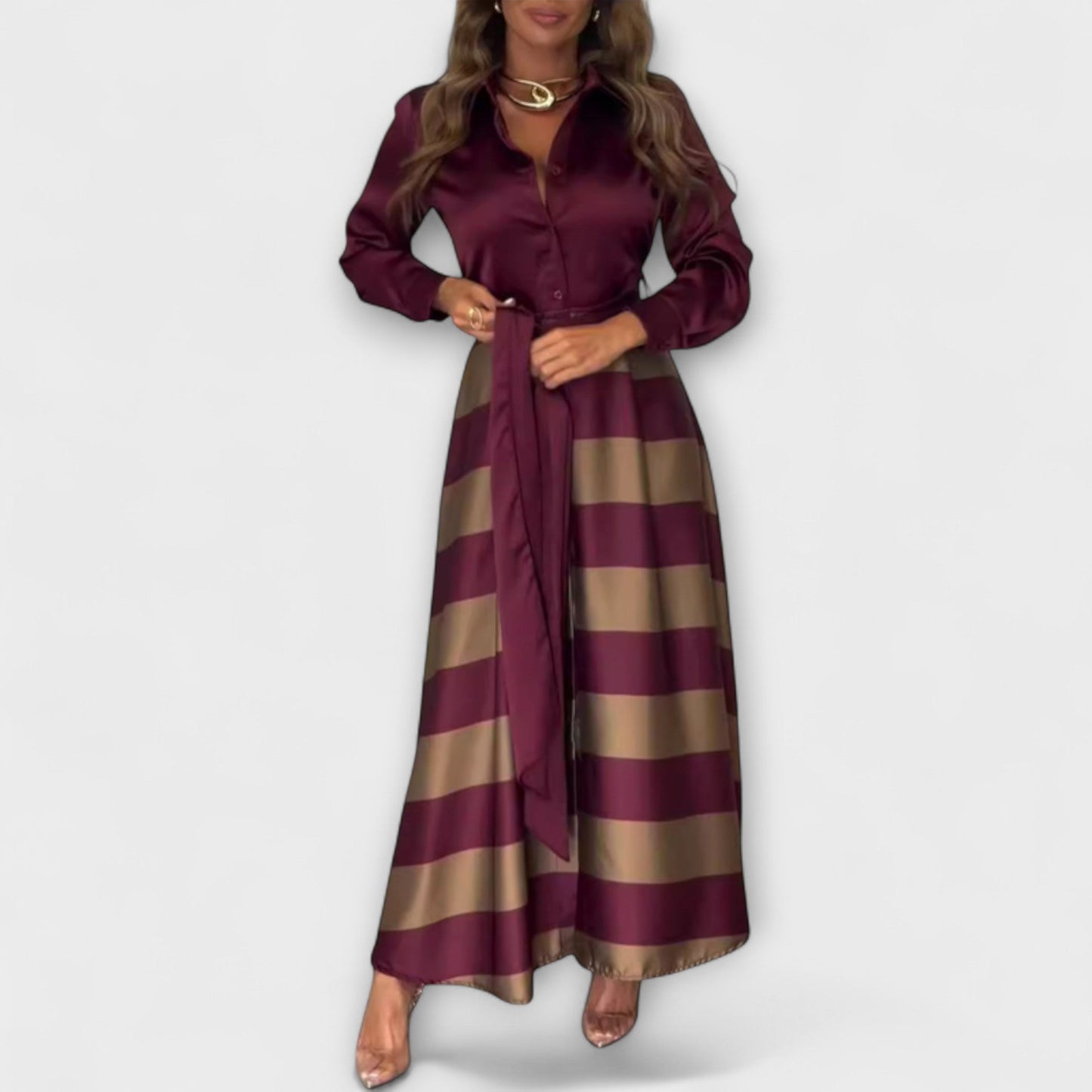 Hedda - Langarmhemd Kleid mit Gürtel