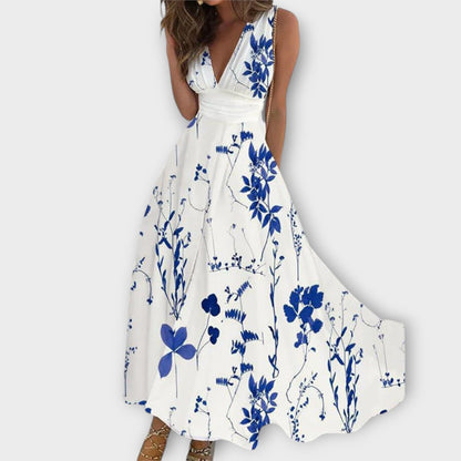Romy - Florales V-Ausschnitt Kleid
